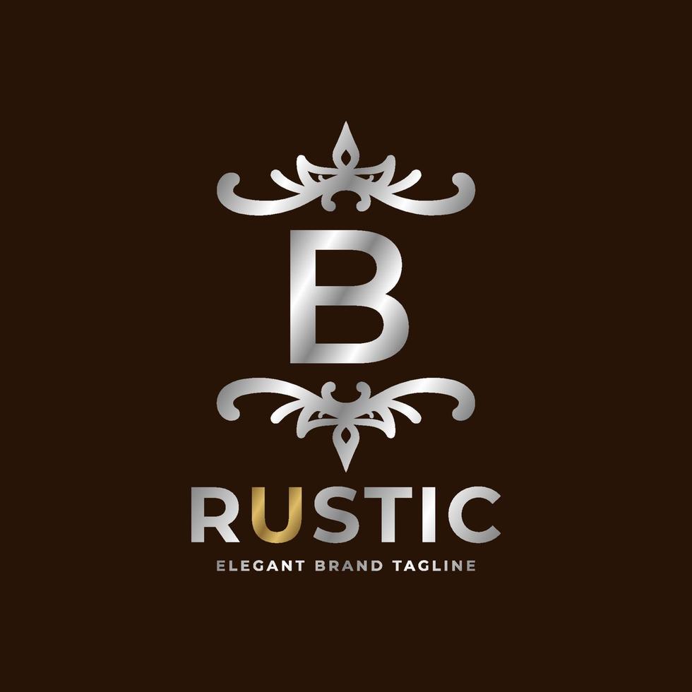 brief b rustiek vector logo sjabloon ontwerp voor mode, bruiloft, spa, salon, hotel, restaurant, schoonheid zorg