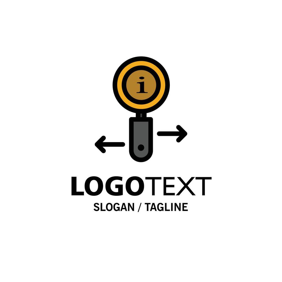 info informatie zoom zoeken bedrijf logo sjabloon vlak kleur vector