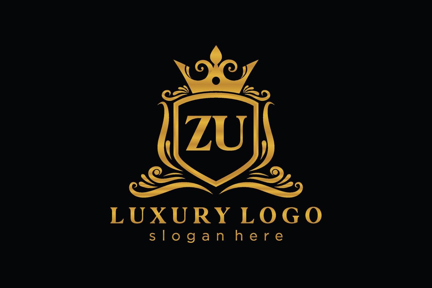 eerste zu brief Koninklijk luxe logo sjabloon in vector kunst voor restaurant, royalty, boetiek, cafe, hotel, heraldisch, sieraden, mode en andere vector illustratie.