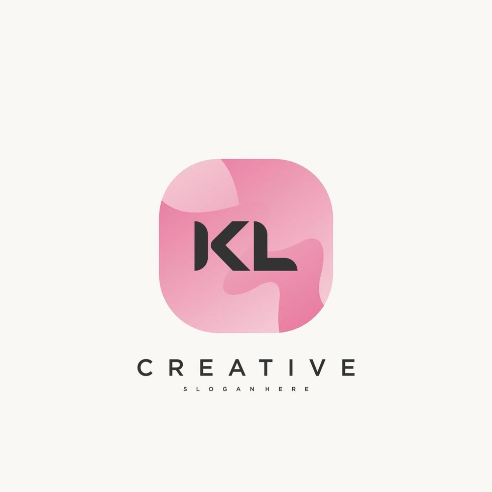 kl eerste brief logo icoon ontwerp sjabloon elementen met Golf kleurrijk kunst vector