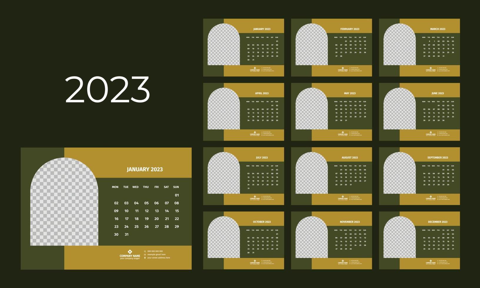 bureau kalender 2023 sjabloon vector