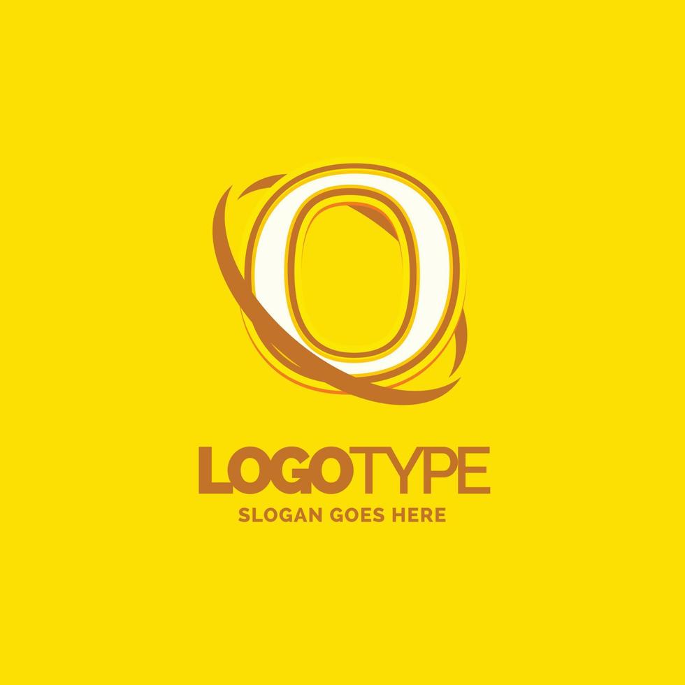 O logo sjabloon. geel achtergrond cirkel merk naam sjabloon plaats voor slogan. creatief logo ontwerp vector