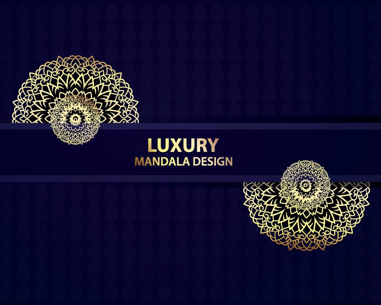 luxe gouden mandala-achtergrondontwerp vector