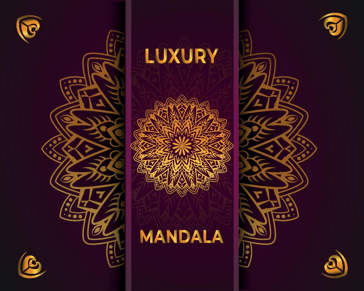 luxe gouden mandala-achtergrondontwerp vector