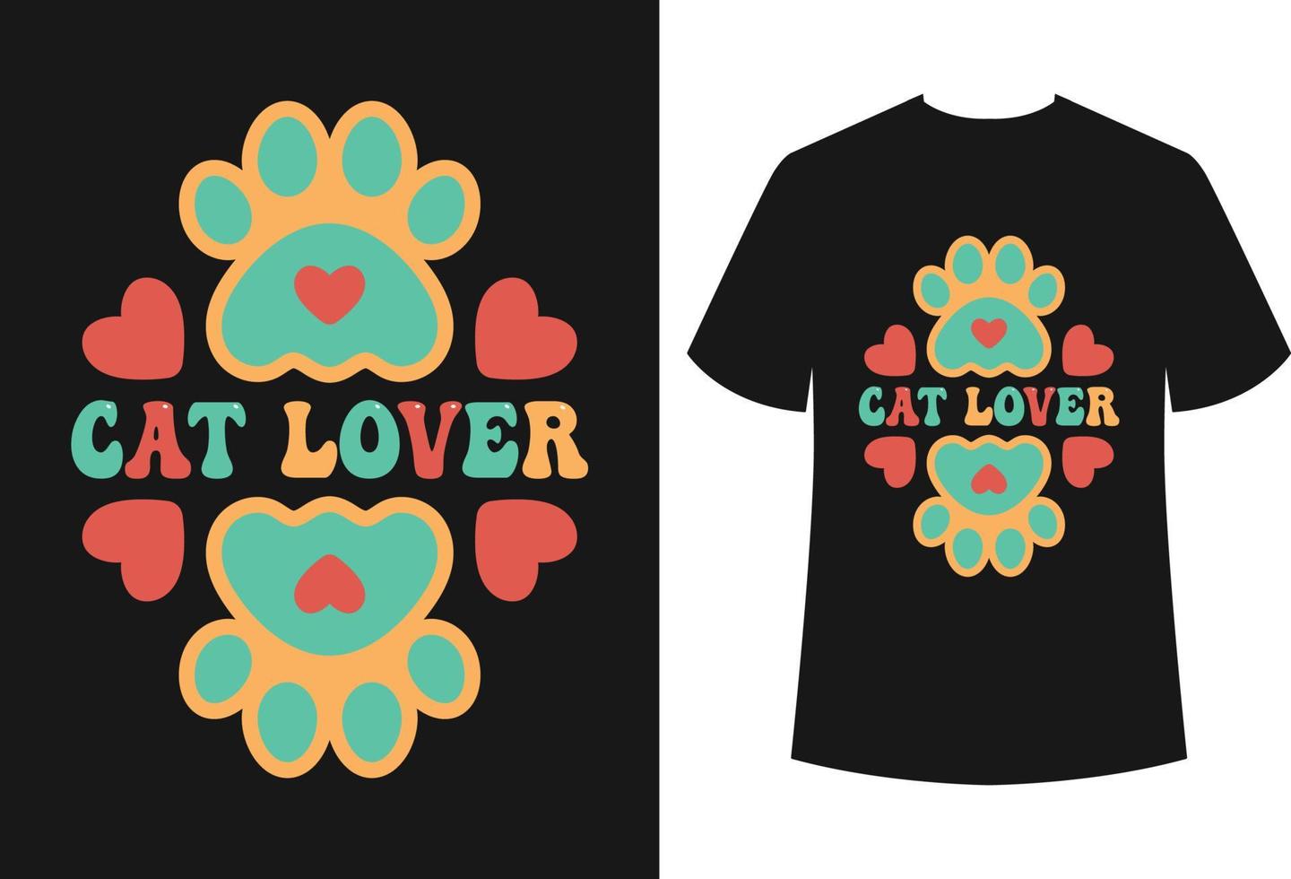 katten t-shirt ontwerp vector