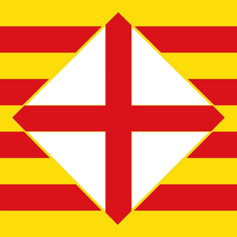 Barcelona vlag, provincies van Spanje. vector illustratie.