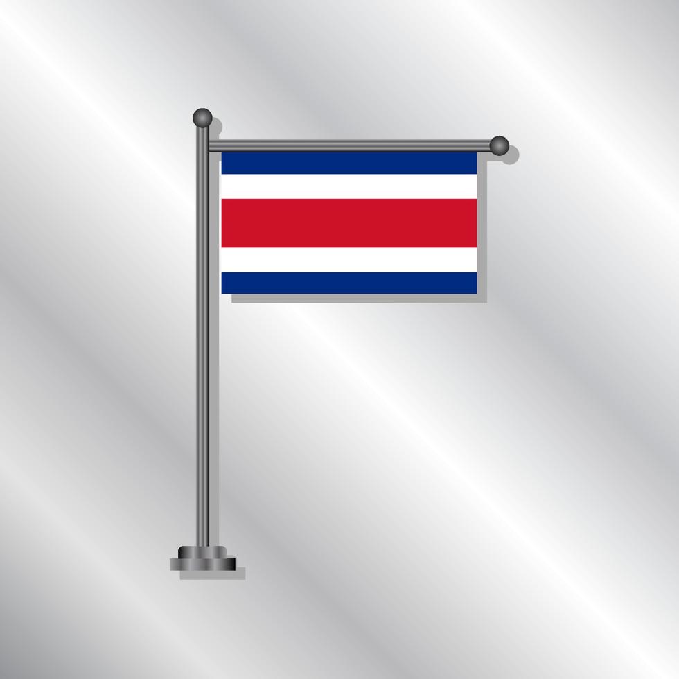 illustratie van costa rica vlag sjabloon vector