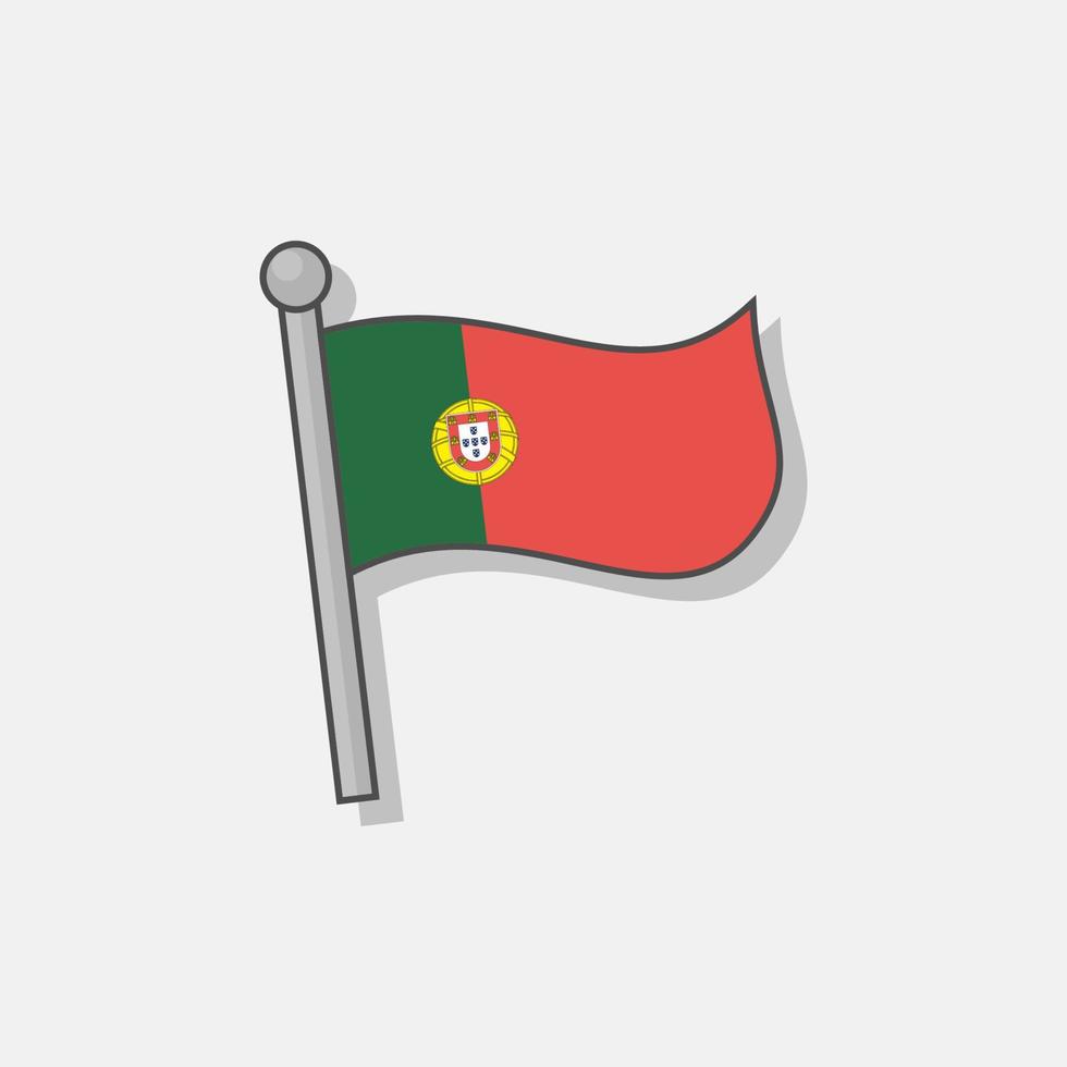 illustratie van Portugal vlag sjabloon vector