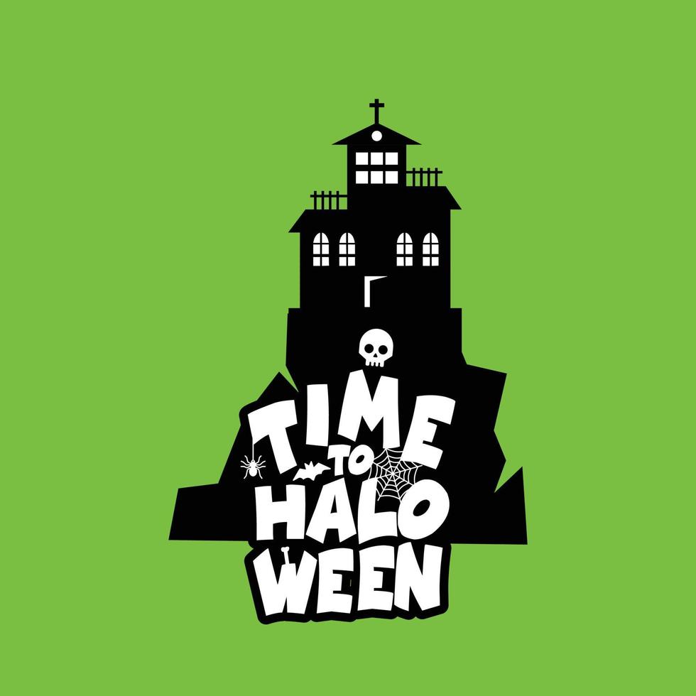 halloween ontwerp met typografie en donker achtergrond vector