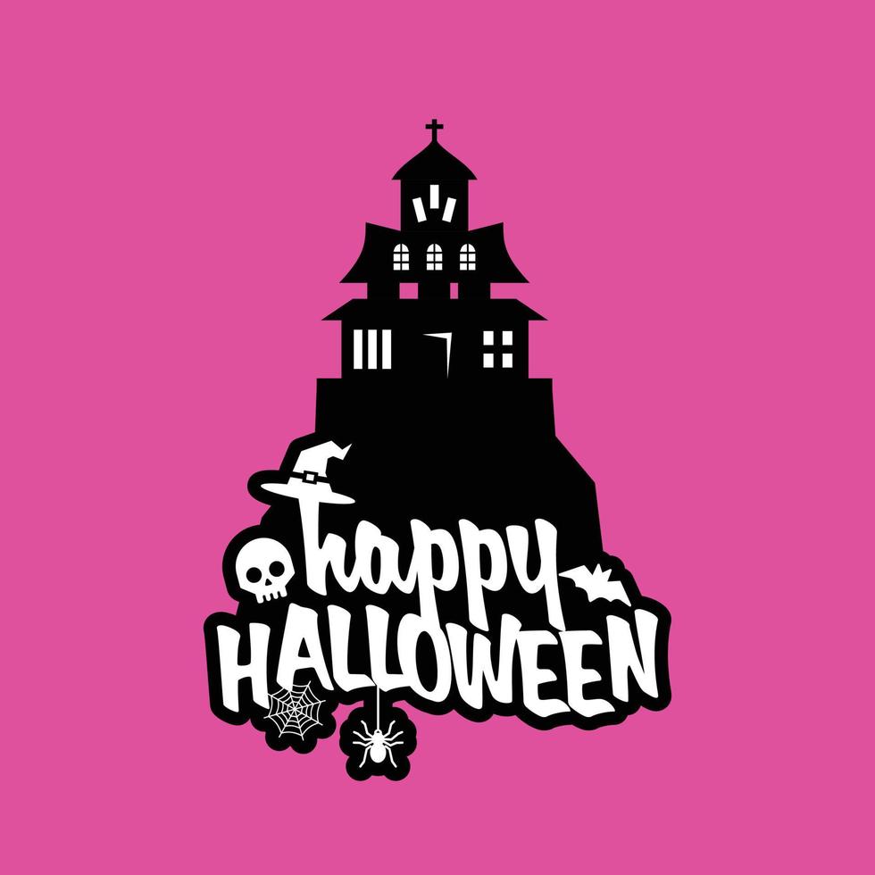 halloween ontwerp met typografie en licht achtergrond vector
