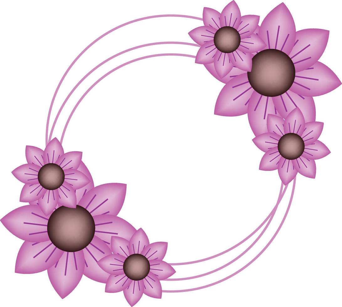 bloemen roze kader clip art vrij vector