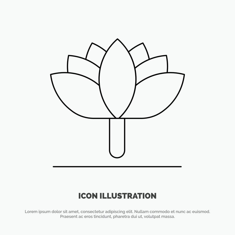 bloem voorjaar bloem tulp lijn icoon vector