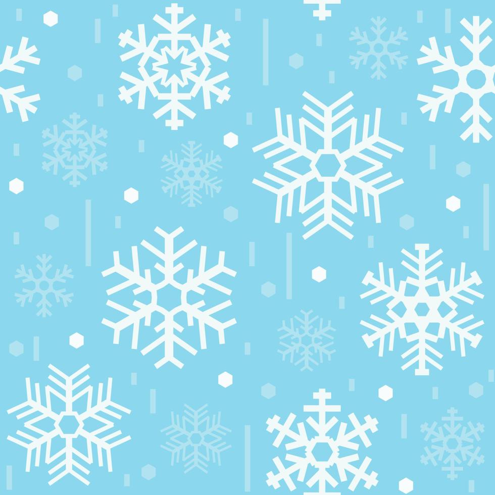 sneeuwvlokken naadloos met blauw achtergrond vector