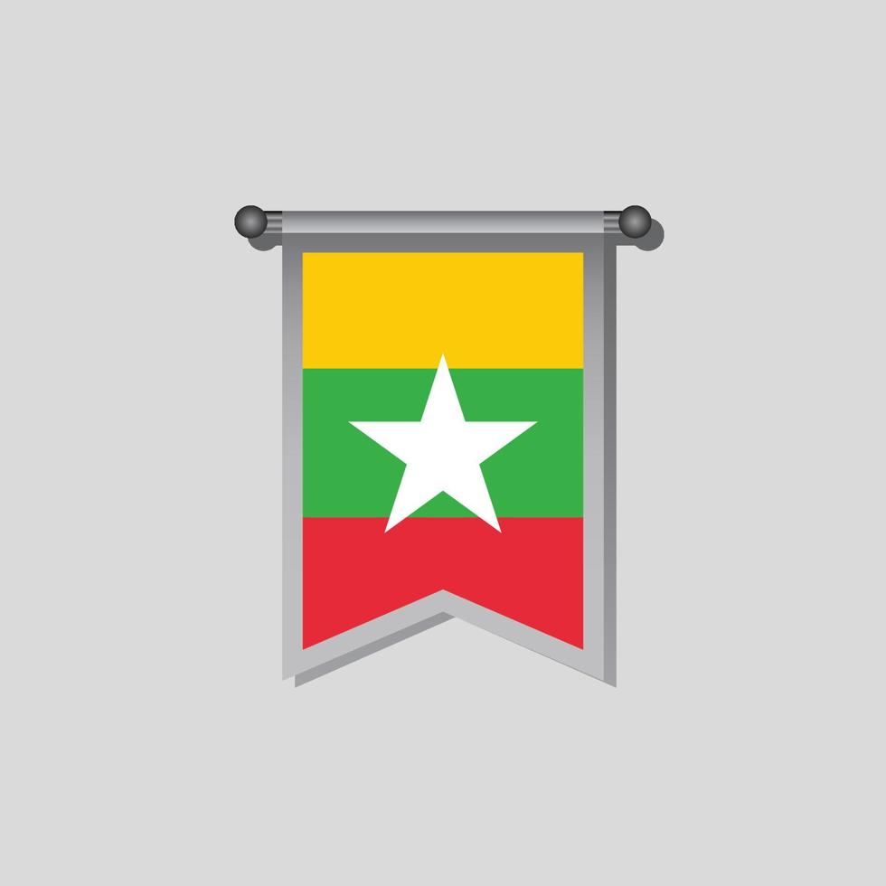 illustratie van Myanmar vlag sjabloon vector