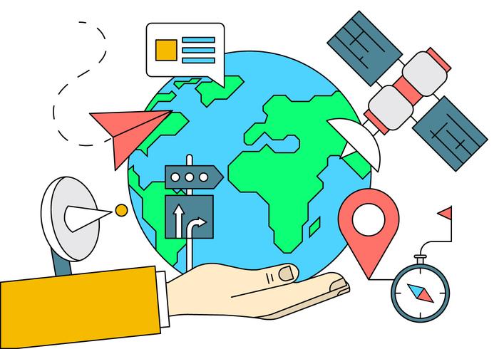 Wereldnavigatie pictogrammen vector