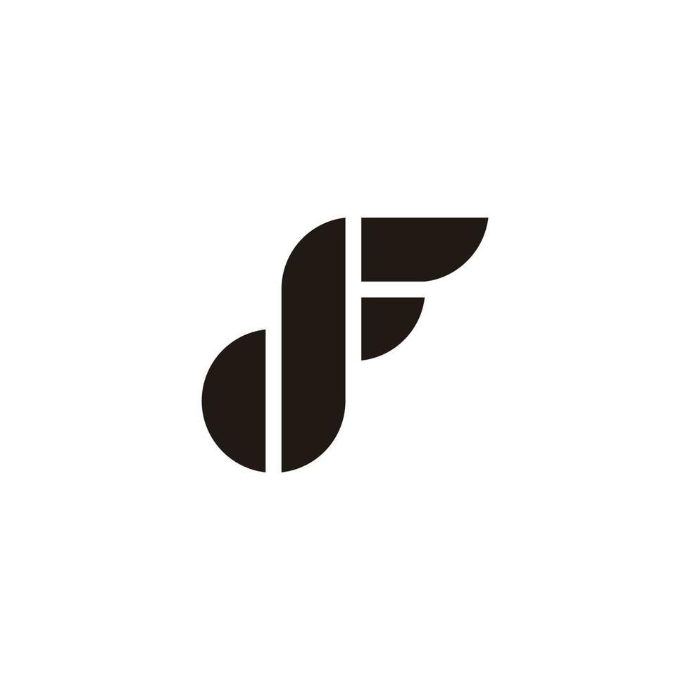 brief df Vleugels curves meetkundig logo vector