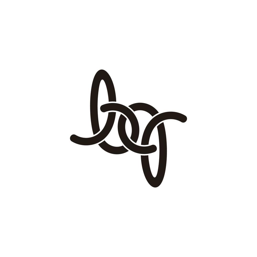 brief bq gekoppeld overlappende lijnen symbool logo vector