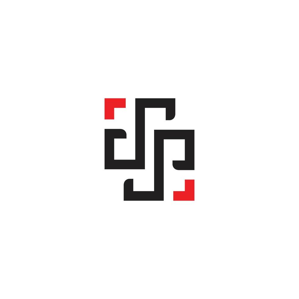brief dp plein pijlen meetkundig lineair logo vector