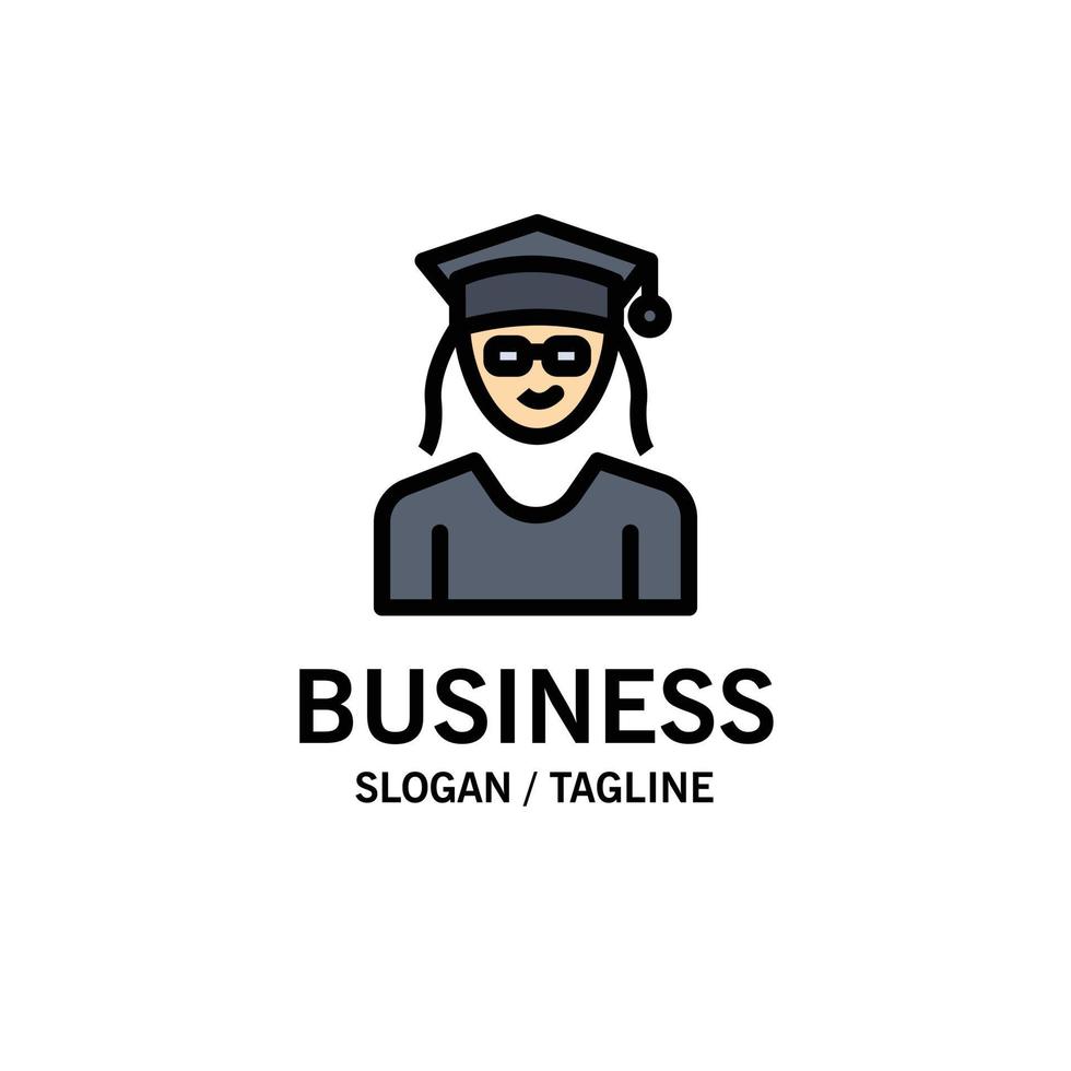 pet onderwijs diploma uitreiking vrouw bedrijf logo sjabloon vlak kleur vector
