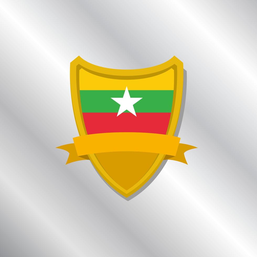 illustratie van Myanmar vlag sjabloon vector