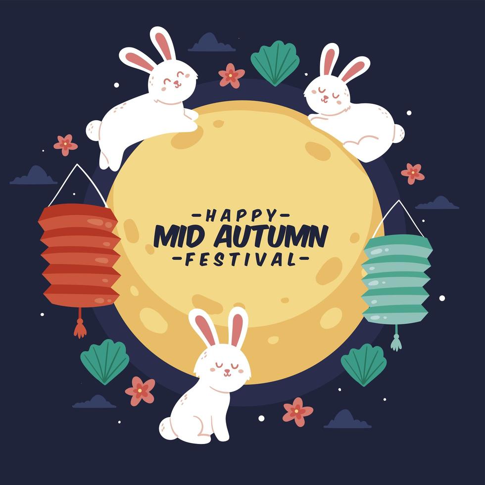 mid-autumn festival konijntje illustratie vector