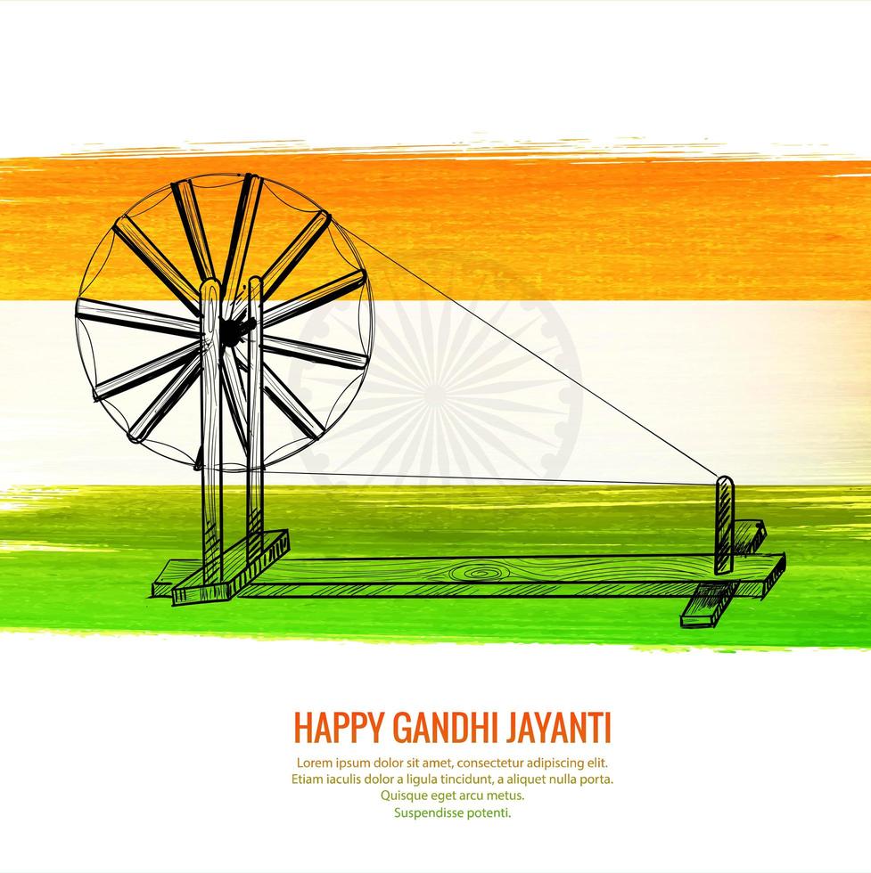 gelukkige gandhi jayanti nationale feestdag op de achtergrond van india vector