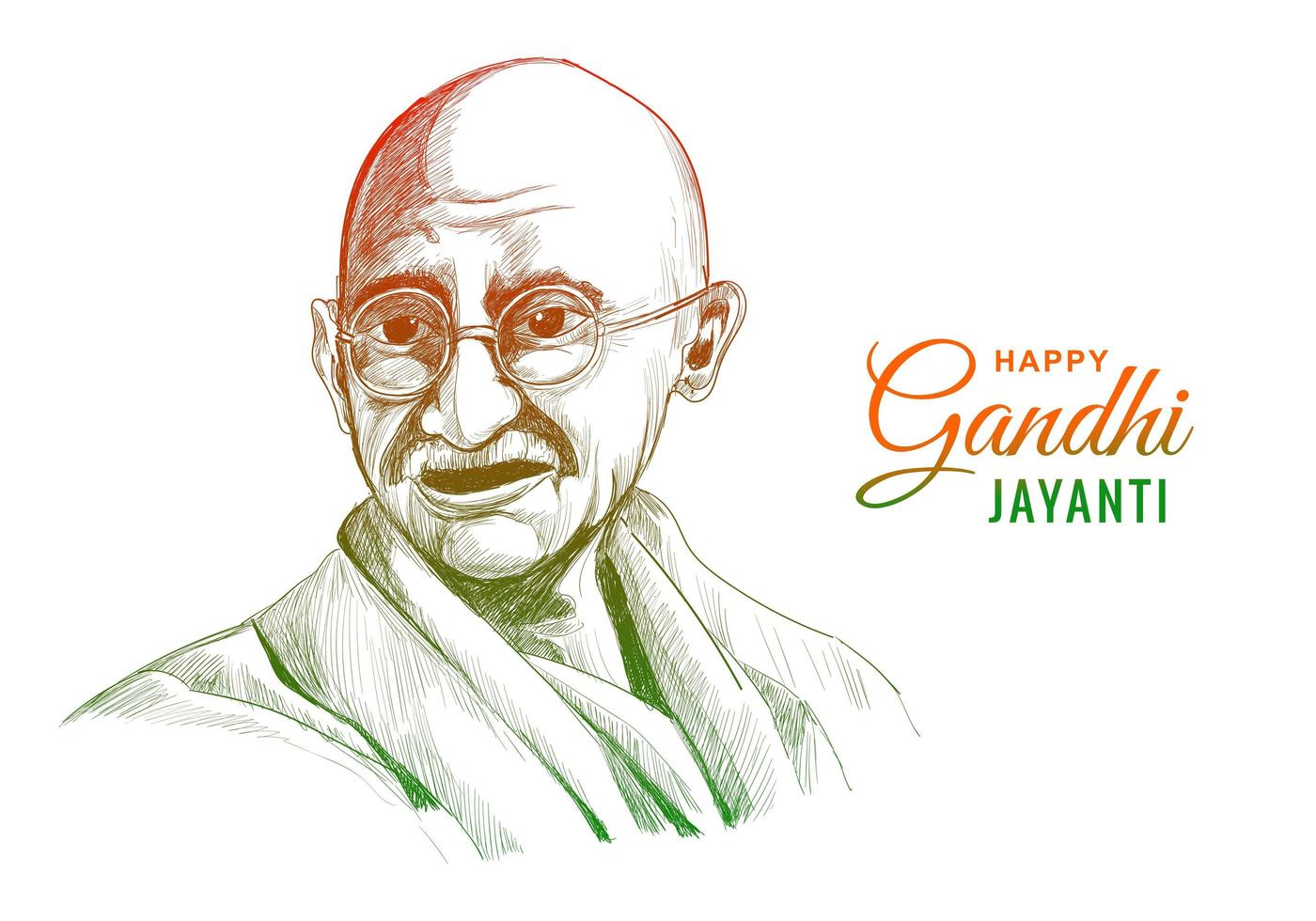 mahatma gandhi voor gandhi jayanti op witte achtergrond vector