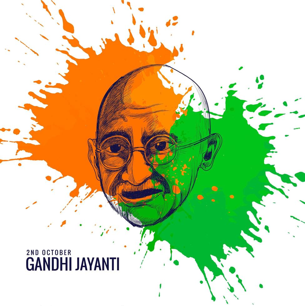 gandhi jayanti nationaal festival gevierd in india poster vector