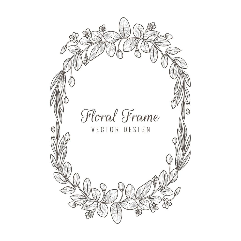 decoratieve bloemen blad frame achtergrond vector