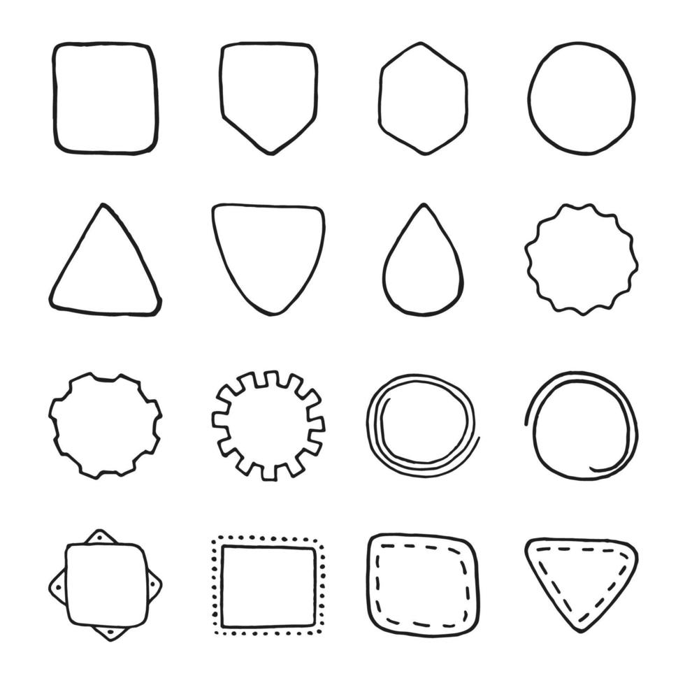 reeks van wijnoogst hand- getrokken vector vormen ontwerp elementen, tekens en symbolen Sjablonen voor uw logo, emblemen, etiketten. verzameling van gemakkelijk doodles lijsten, geïsoleerd Aan wit achtergrond.