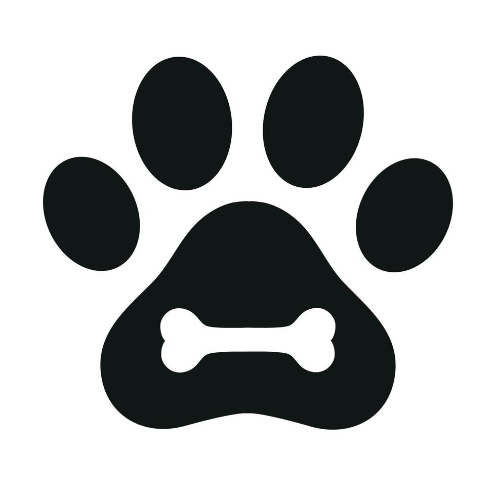 illustratie van hond poot met bot vector