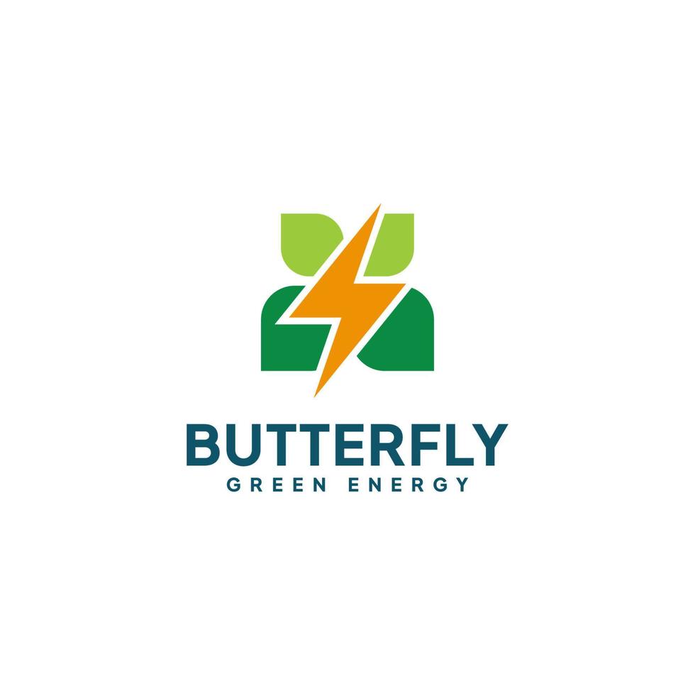 vlinder groen energie logo vector
