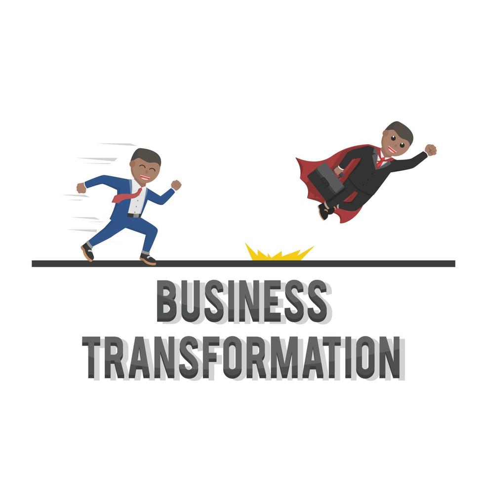 bedrijf Afrikaanse transformatie ontwerp karakter met tekst vector