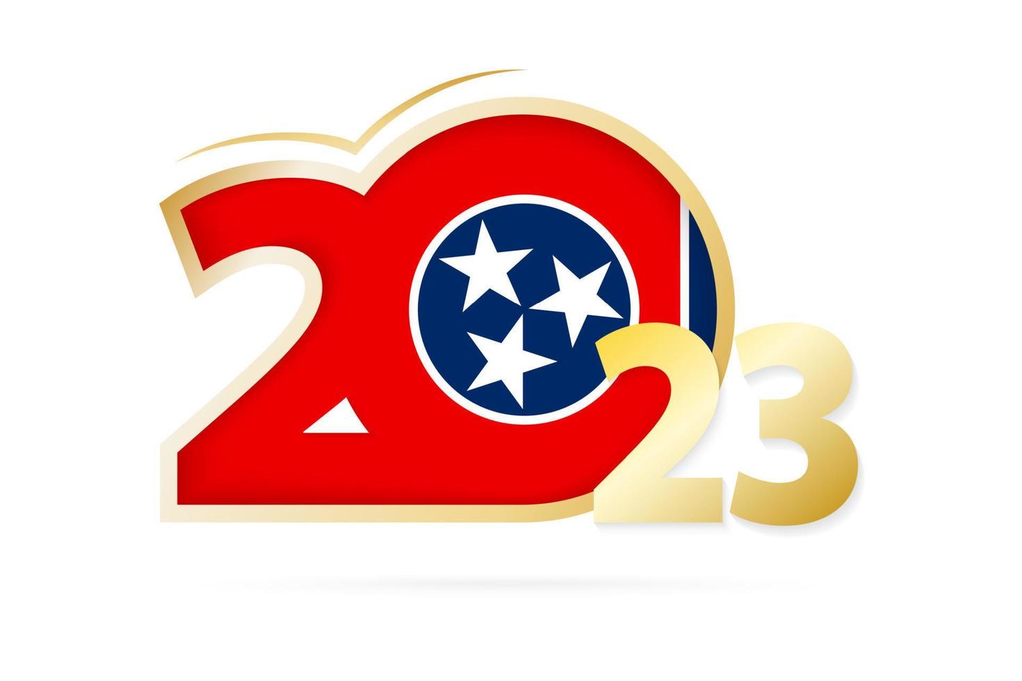 jaar 2023 met Tennessee vlag patroon. vector