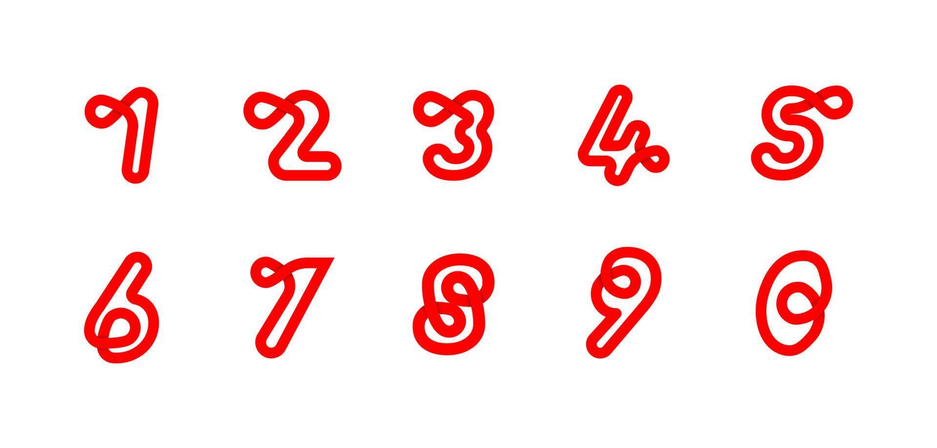 oneindigheid teken reeks van getallen cyclisch rood brief. modern natuurlijk eindeloos lus. futuristische logo zakelijke ontwerp. vector