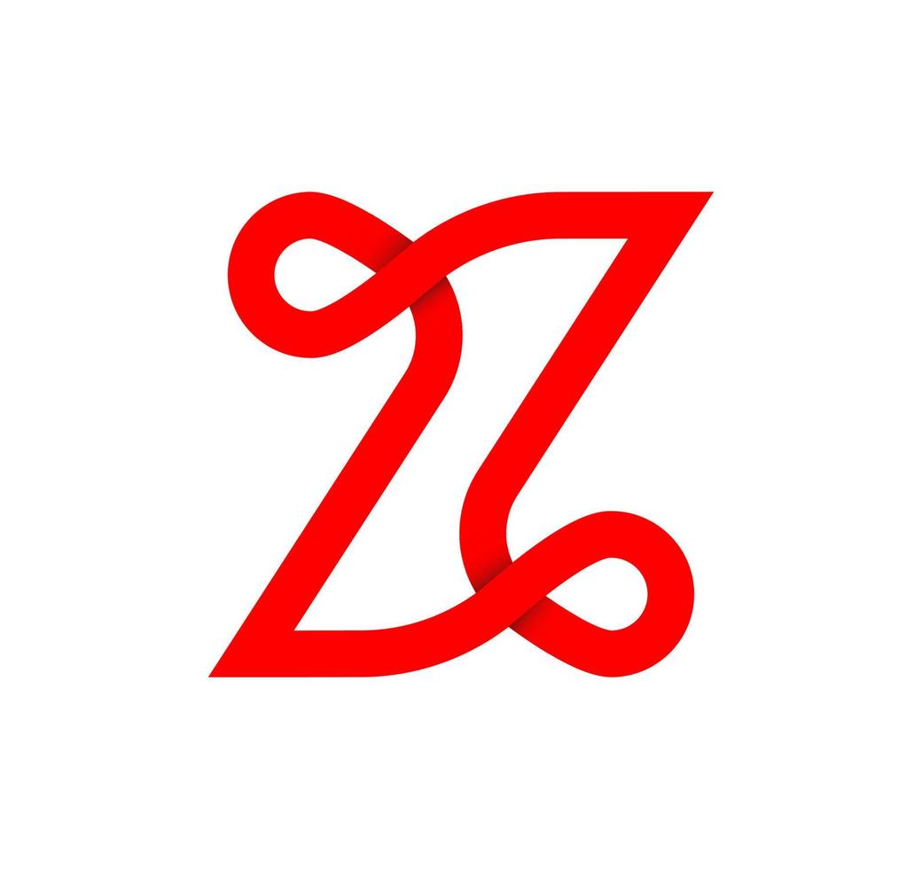 brief z oneindigheid teken. cyclisch rood brief z. modern natuurlijk eindeloos lus. futuristische logo zakelijke ontwerp. vector