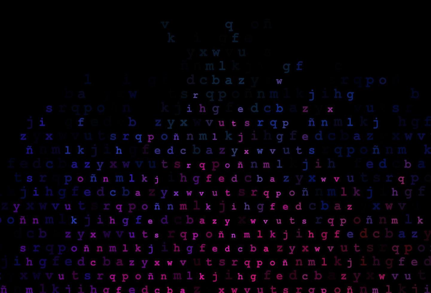 donkerroze, blauwe vectorsjabloon met geïsoleerde letters. vector