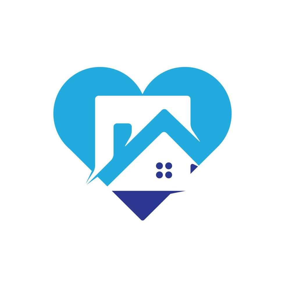zoet huis logo ontwerp. huis en hart of liefde symbool. familie, echt landgoed en onroerend goed vector icoon.