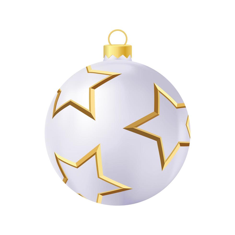 grijs Kerstmis boom speelgoed- met gouden sterren realistisch kleur illustratie vector