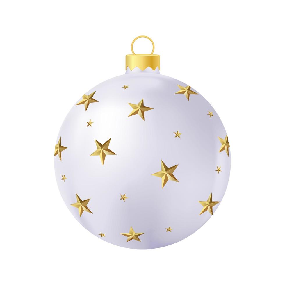 grijs Kerstmis boom speelgoed- met gouden sterren realistisch kleur illustratie vector