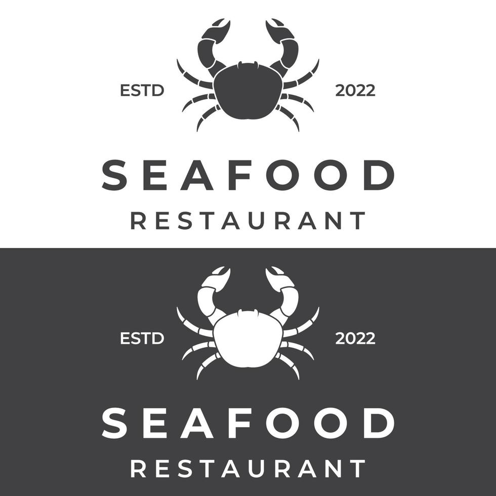 krab of zeevruchten abstract logo sjabloon ontwerp voor bedrijf, restaurant en winkel. vector