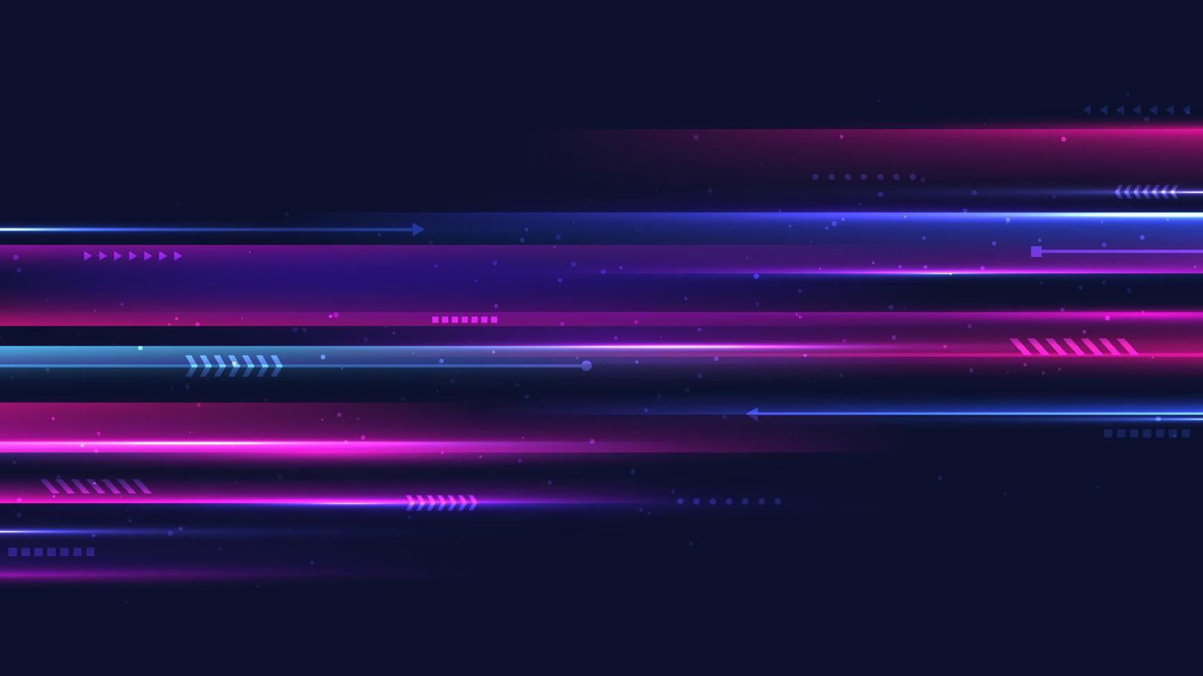 abstract technologie digitaal futuristische concept blauw en roze neon kleuren verlichting effect beweging decoratie meetkundig vormen elementen vector