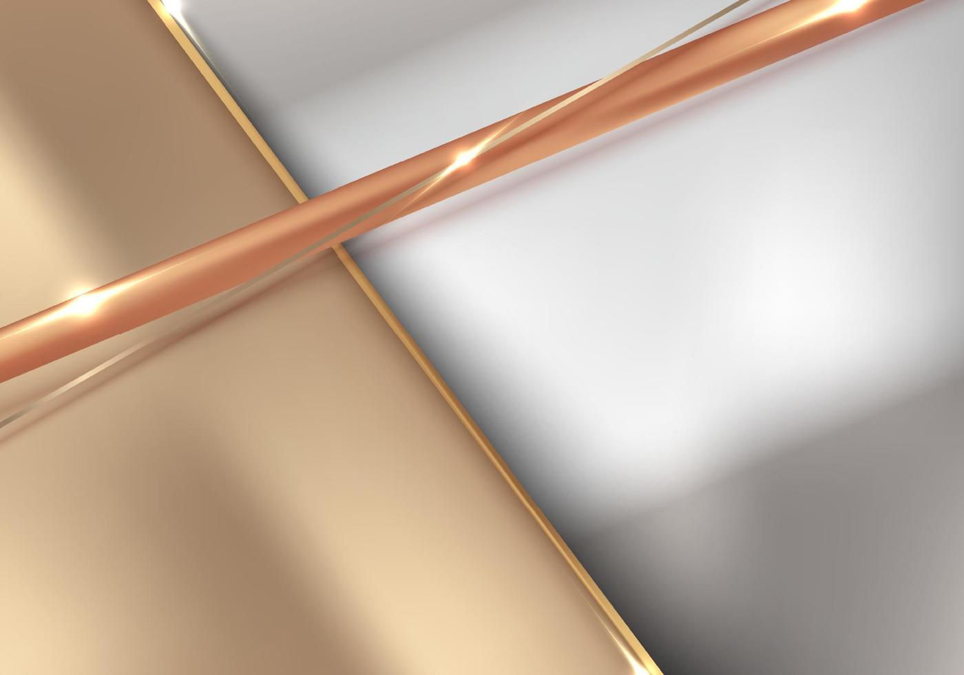 abstract elegant 3d realistisch gouden papier en lijnen met licht en schaduw Aan wit achtergrond luxe stijl vector