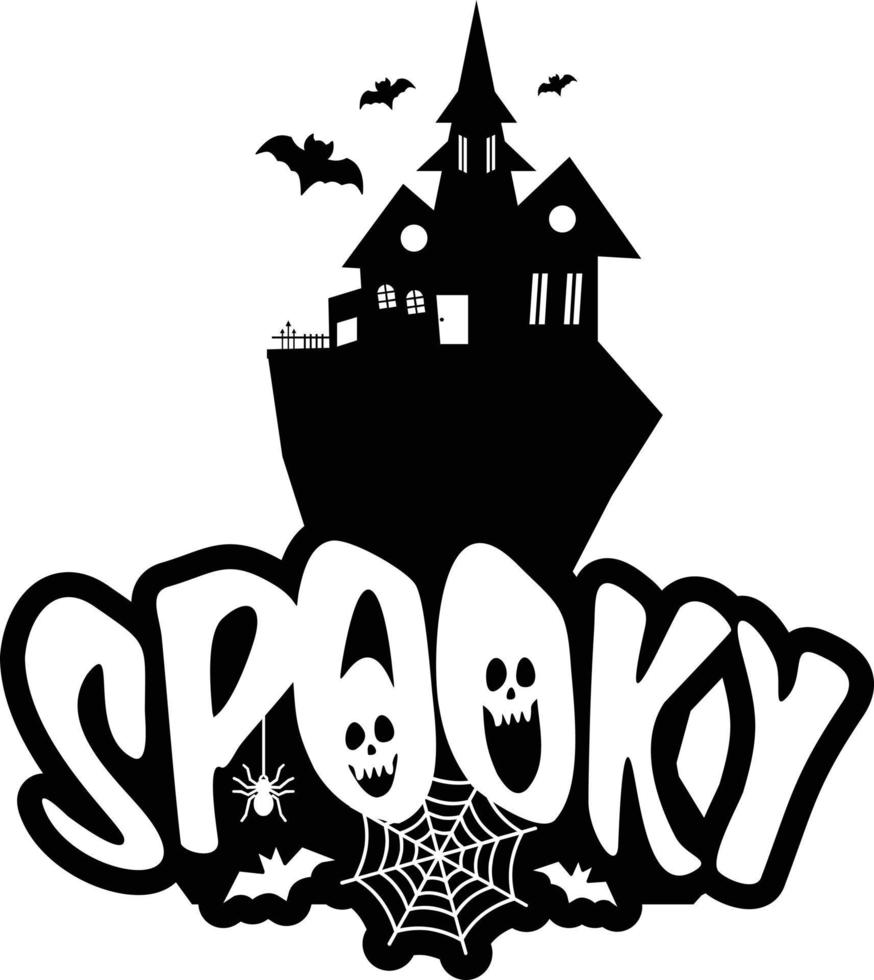 spookachtig pret met typografie ontwerp vector