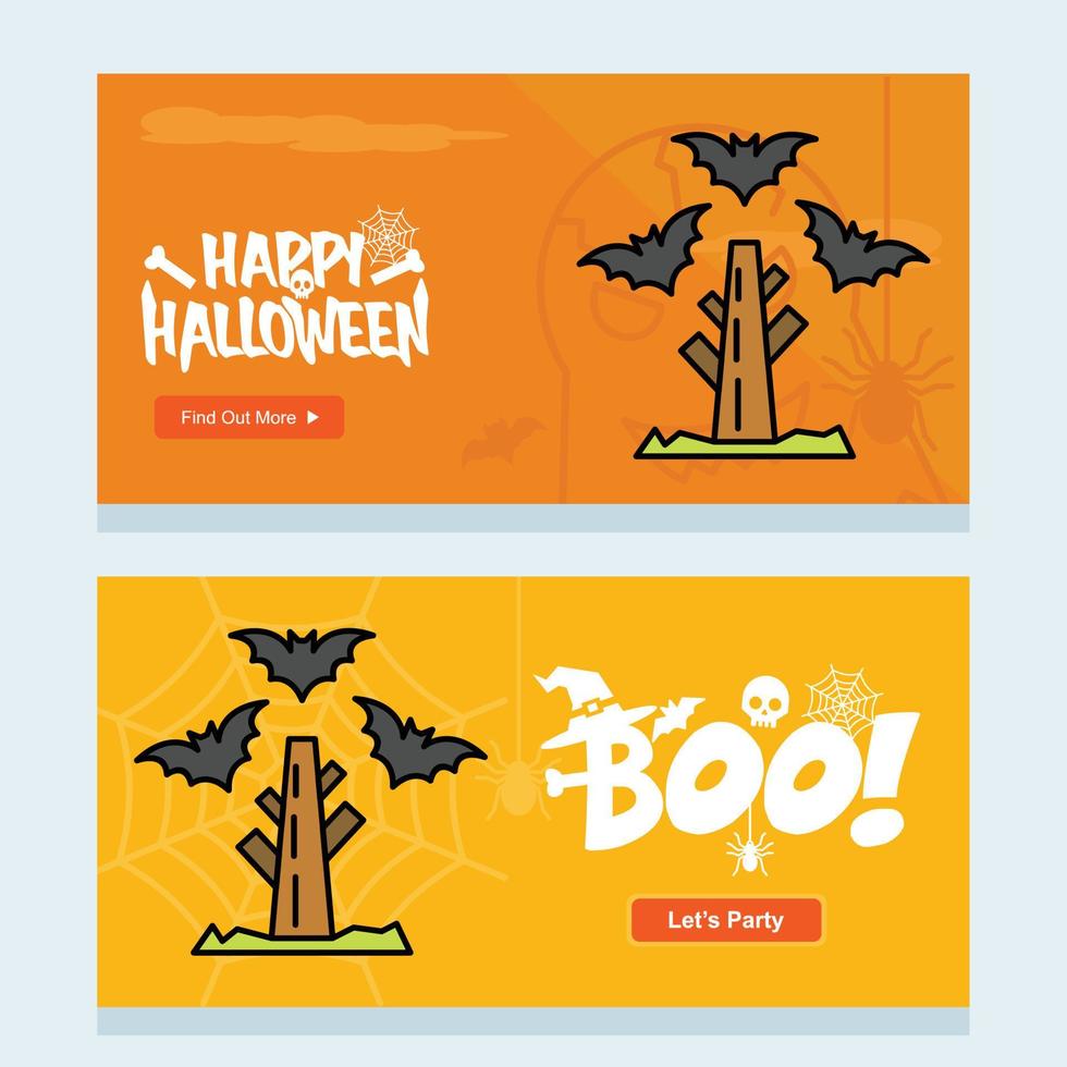 gelukkig halloween uitnodiging ontwerp met vleermuizen vector