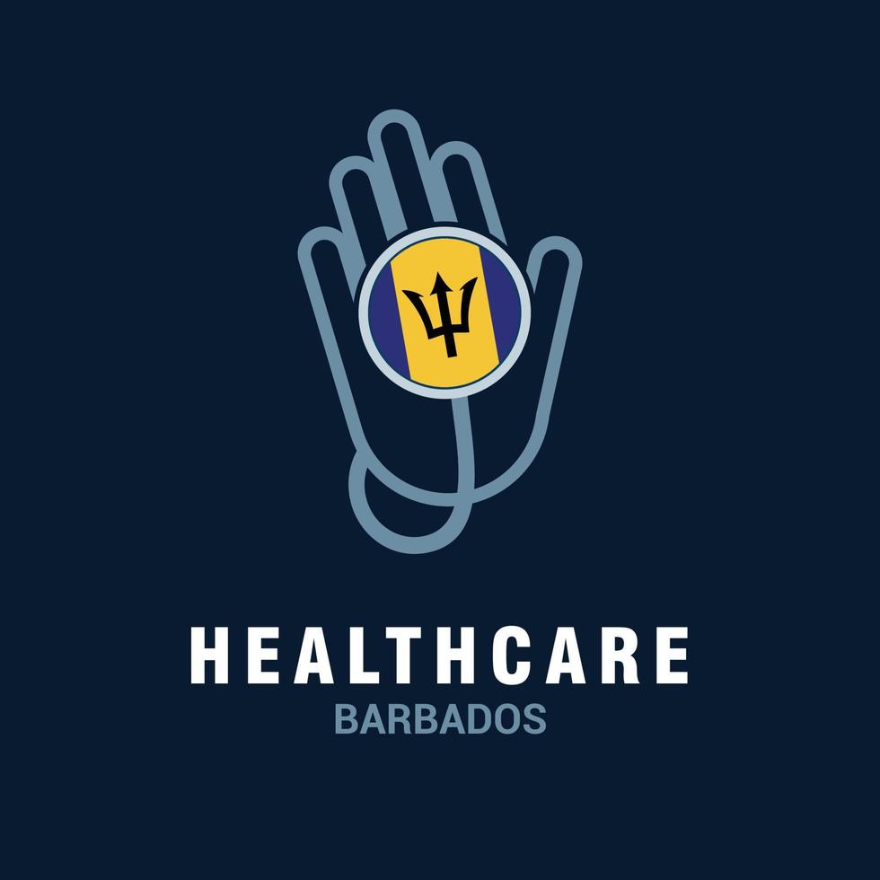 Gezondheid zorg logo met land vlag ontwerp vector