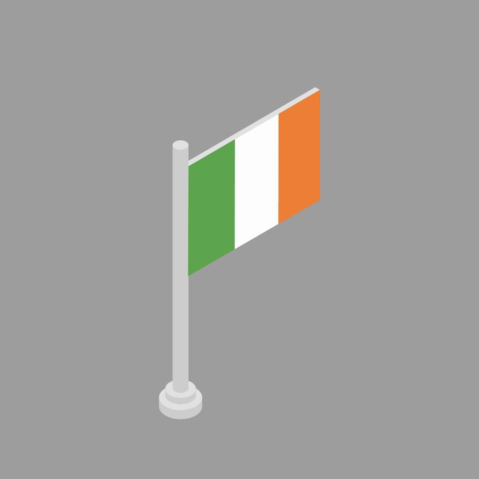 illustratie van Ierland vlag sjabloon vector