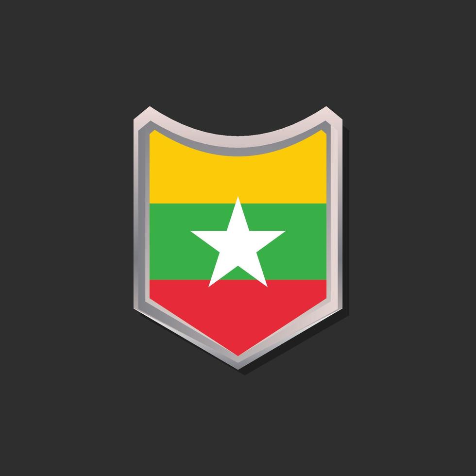 illustratie van Myanmar vlag sjabloon vector