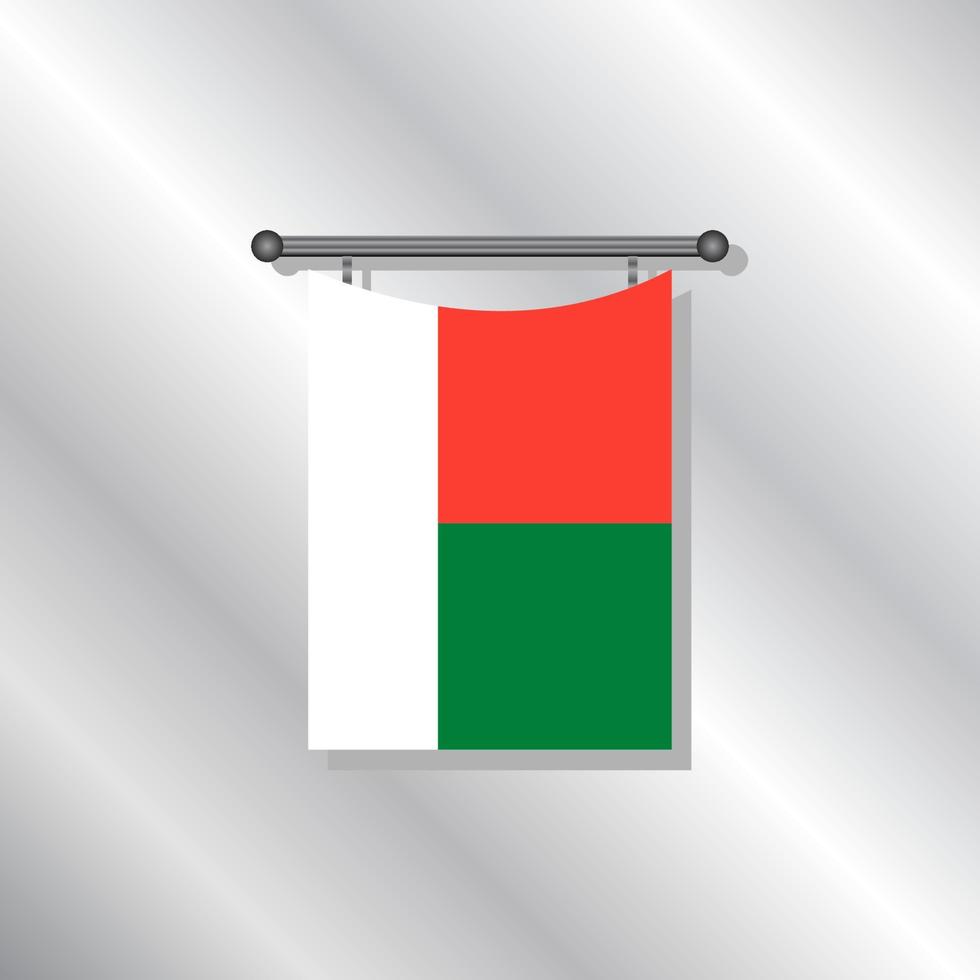 illustratie van Madagascar vlag sjabloon vector