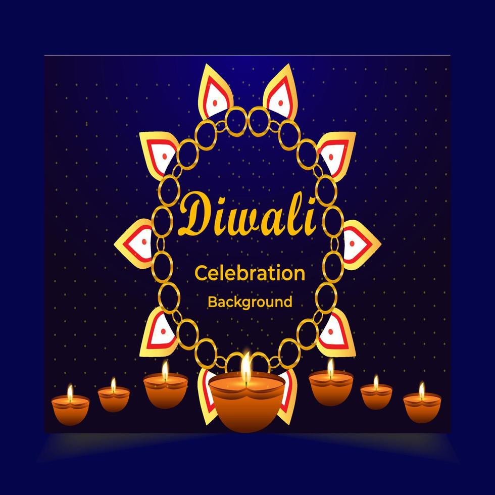 diwali festival achtergrond ontwerp, uitstekend creëren kleurrijk driehoeken helder concept ronde of cirkel vorm met verlichting achtergrond en olie lampen vector